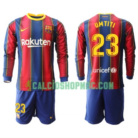 FC Barcellona Samuel Umtiti 23 Bambino Maglia Prima 2020/2021 Manica Lunga (+ Pantaloncini)